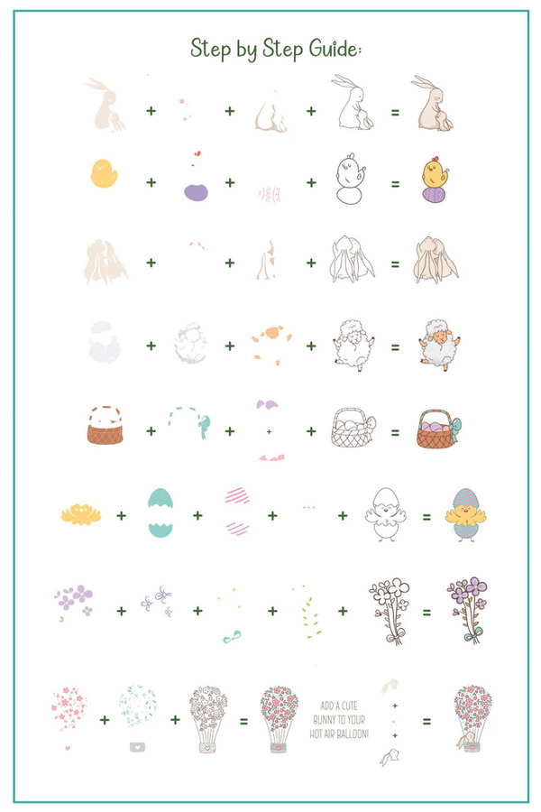 Silly Bunny (CjSH-87)  Steel Nail Art Stamping Plate