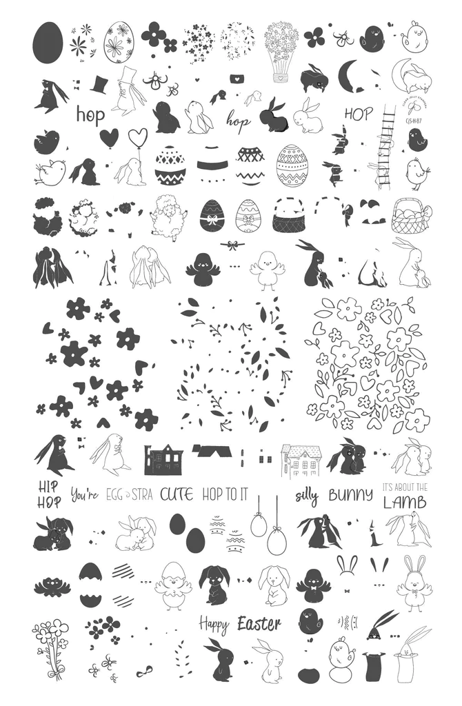 Silly Bunny (CjSH-87)  Steel Nail Art Stamping Plate Secondary image