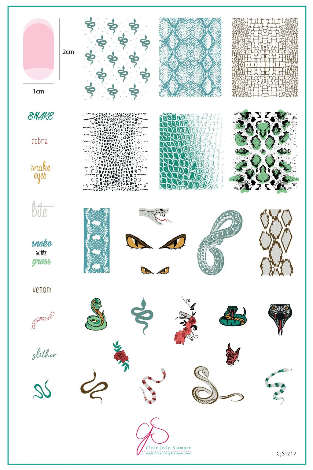 Snake (CjS-217) -  Clear Jelly Stamping Plate
