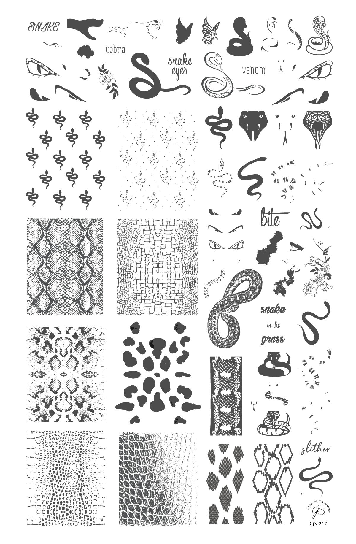 Snake (CjS-217) -  Clear Jelly Stamping Plate Secondary image
