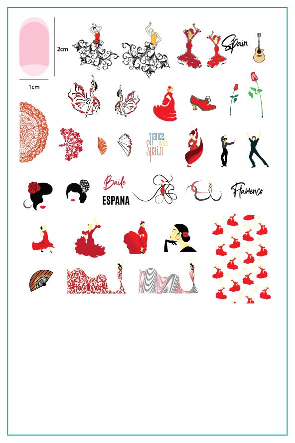 Dance with Spain (CjSLC-60) - Clear Jelly Stamping Plate Main image