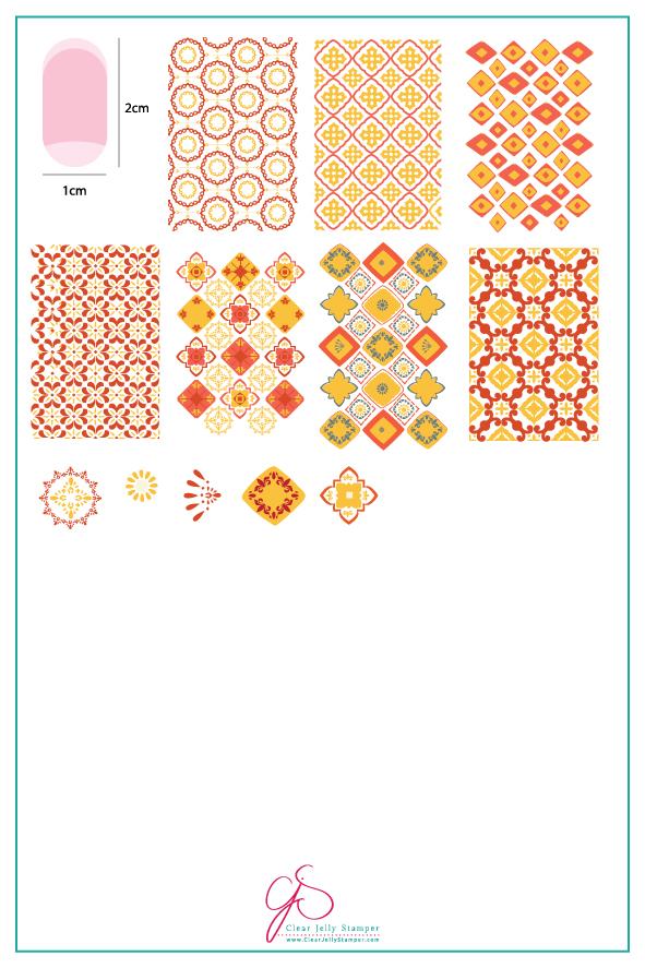 Talavera (CjSLC-62) -  Clear Jelly Steel Stamping Plate