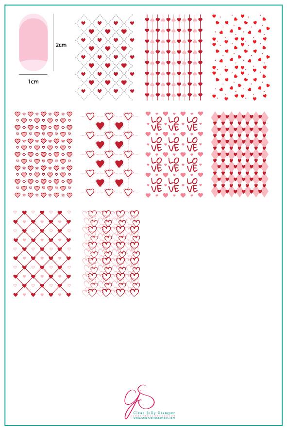 Wallpaper - LOVE! (CjSV-21) -  Clear Jelly Stamping Plate