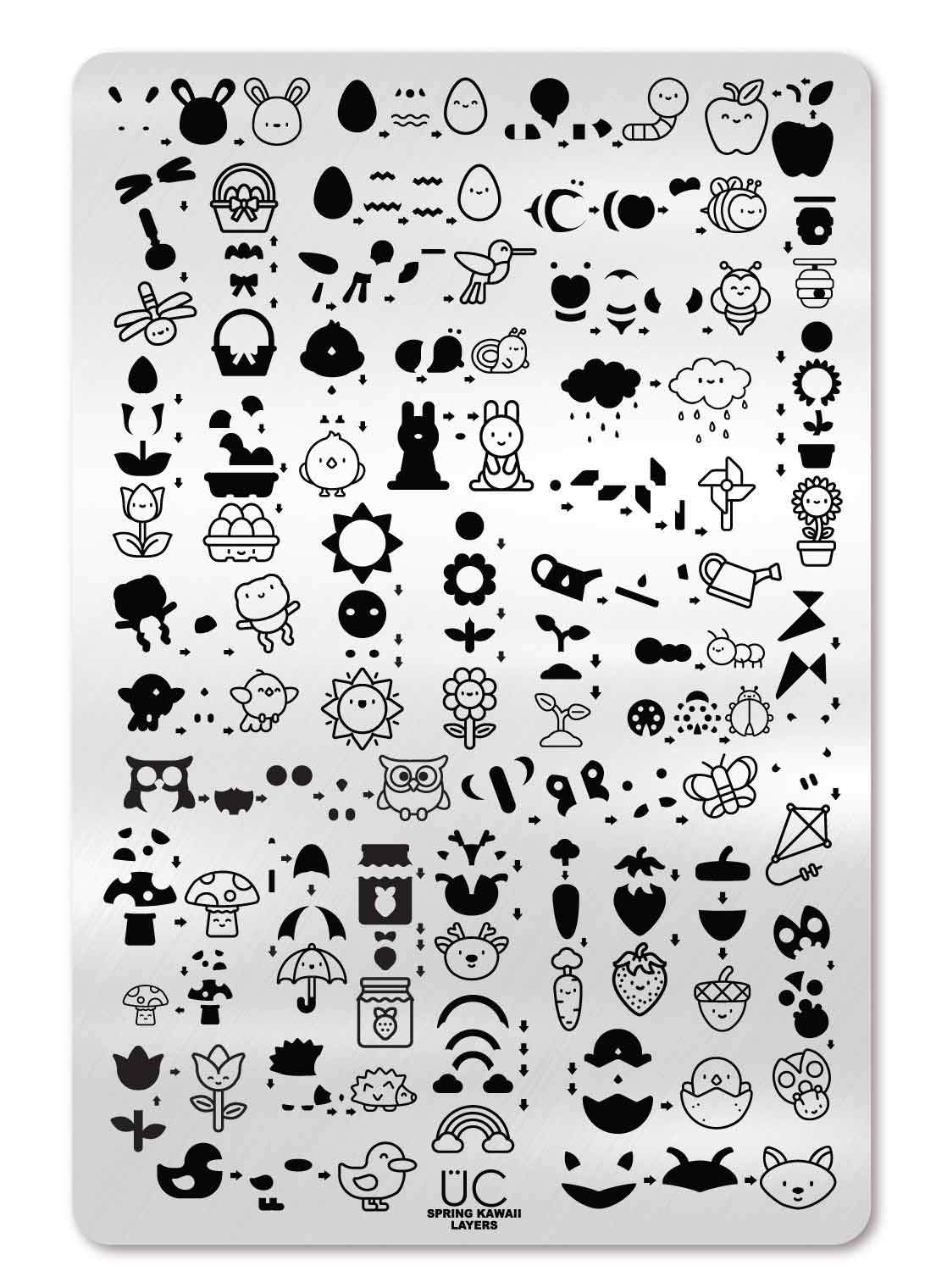 Spring Kawaii Layers -  Uber Chic Stamping Plate Main image