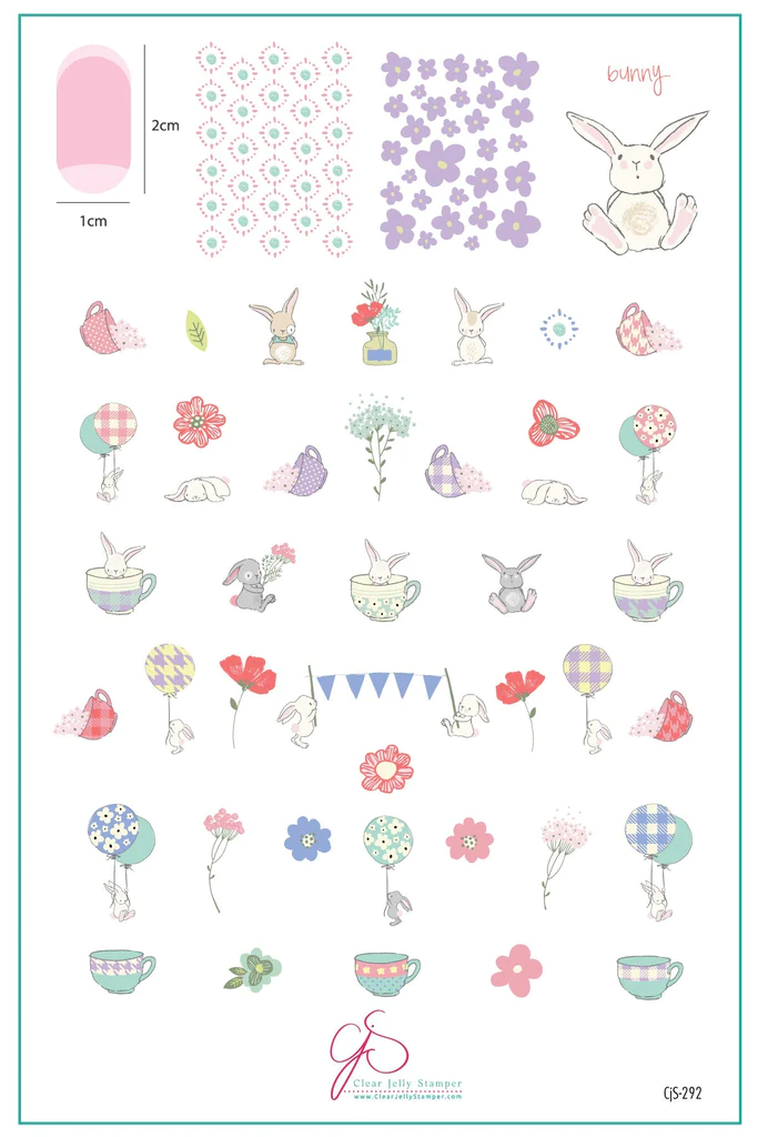 Sweet Spring Bunnies (CjS-292) Steel Nail Art Stamping Plate Main image