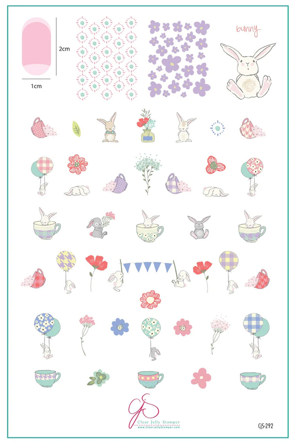Sweet Spring Bunnies (CjS-292) Steel Nail Art Stamping Plate