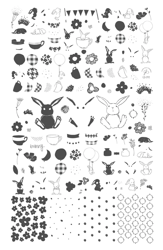 Sweet Spring Bunnies (CjS-292) Steel Nail Art Stamping Plate Secondary image