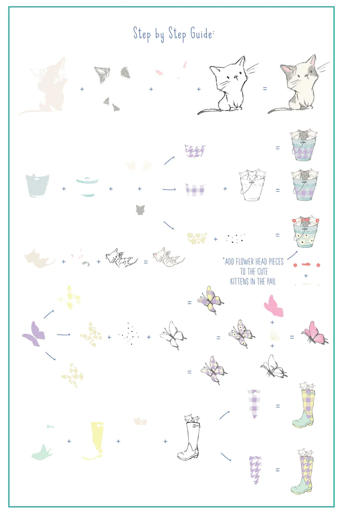 Sweet Spring Kitties (CjS-293) Steel Nail Art Stamping Plate