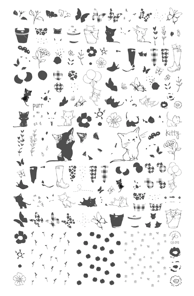 Sweet Spring Kitties (CjS-293) Steel Nail Art Stamping Plate Secondary image