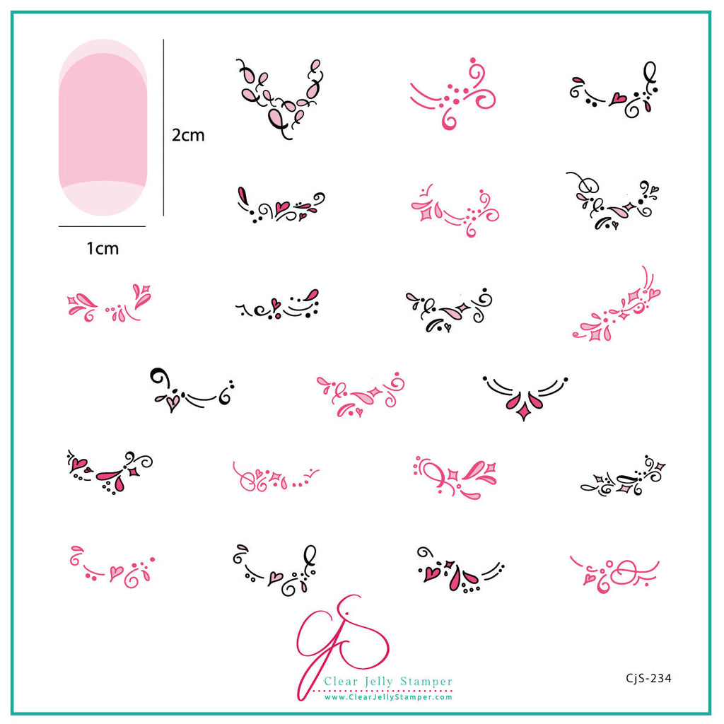 Twirly Swirly French (CjS-234) - CJS Medium Stamping Plate