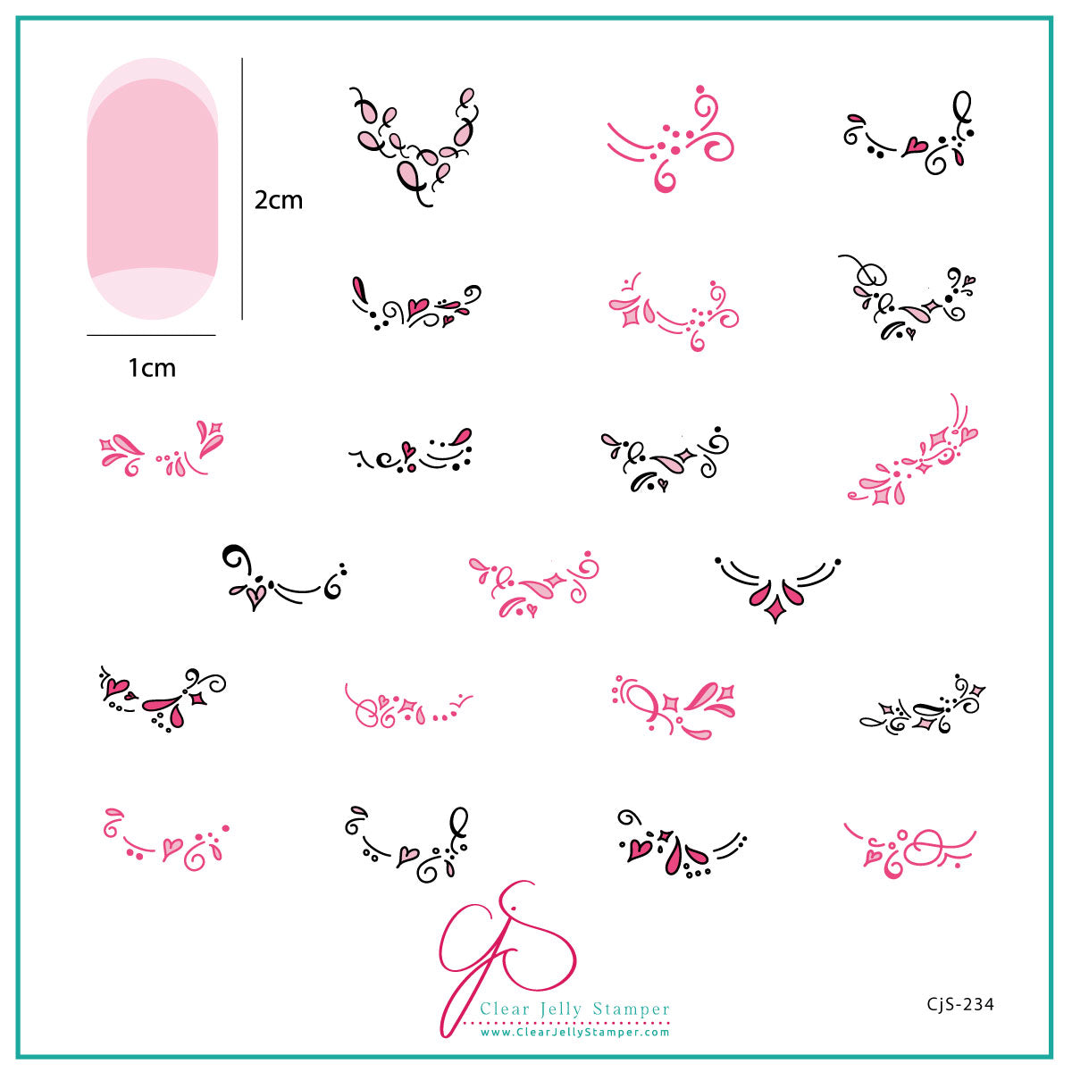 Twirly Swirly French (CjS-234) - CJS Medium Stamping Plate