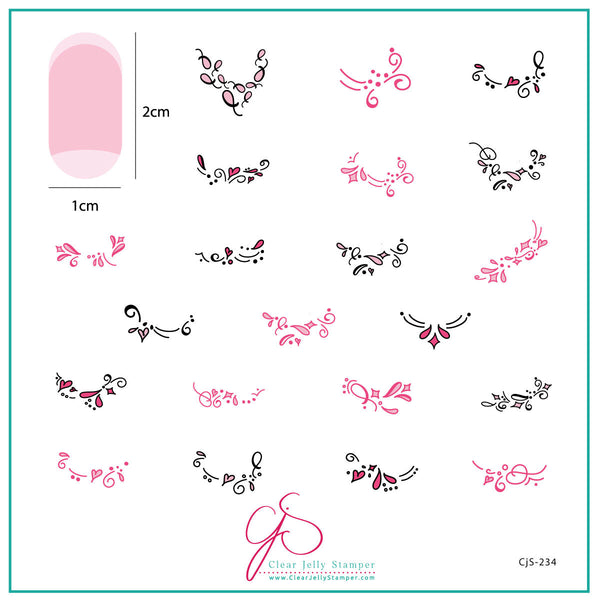 Twirly Swirly French (CjS-234) - CJS Medium Stamping Plate
