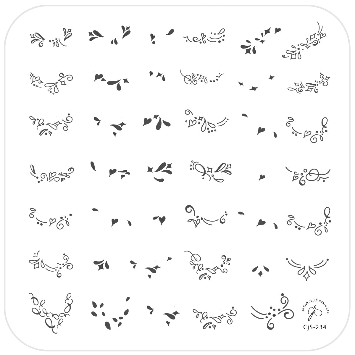Twirly Swirly French (CjS-234) - CJS Medium Stamping Plate Secondary image