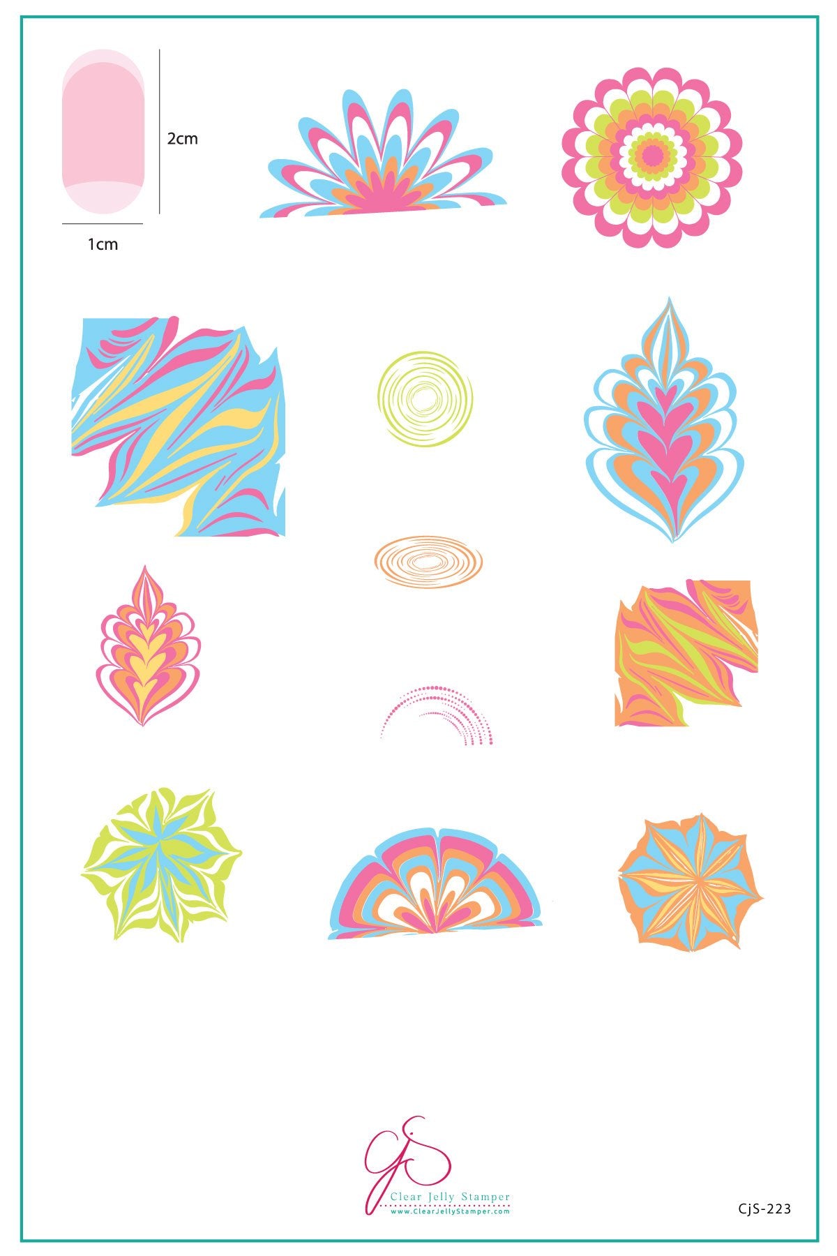 Water Marble (CjS-223) - Clear Jelly Stamping Plate Main image