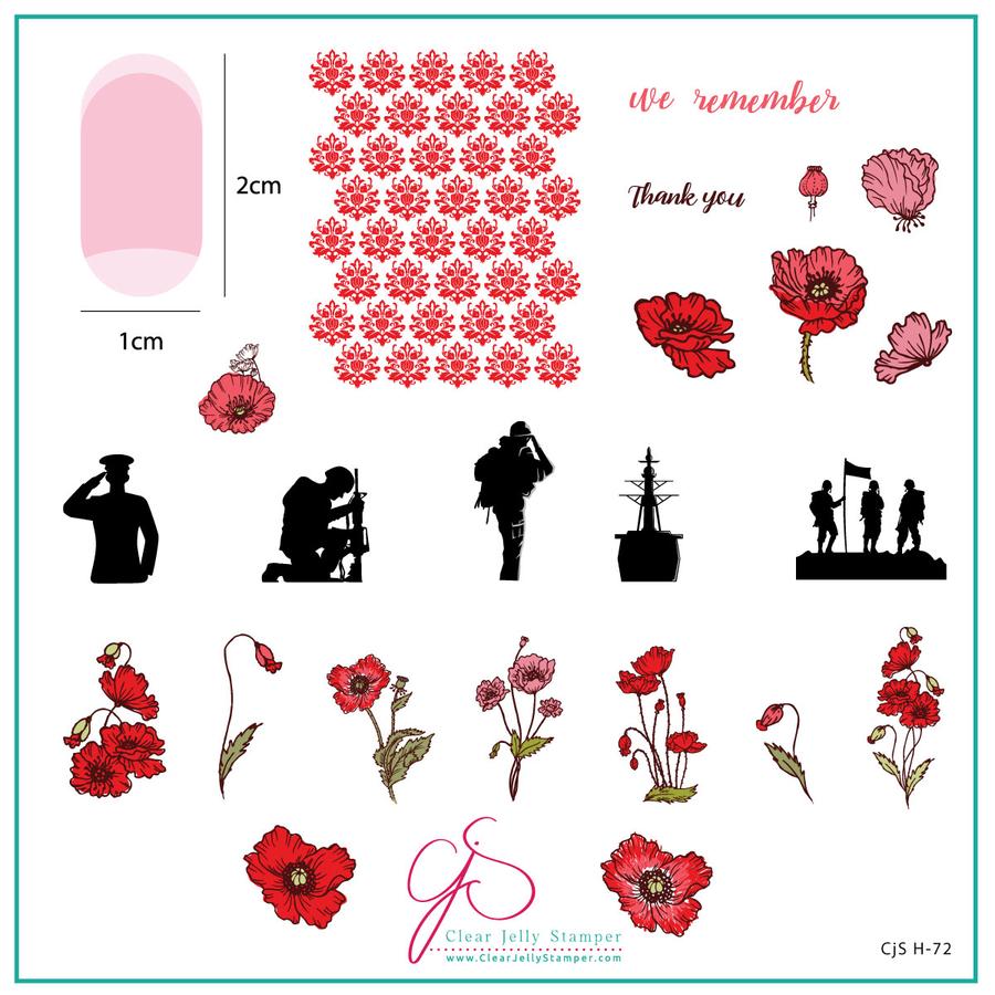 We Remember (CjSH-72) Steel Nail Art Medium Stamping Plate Main image