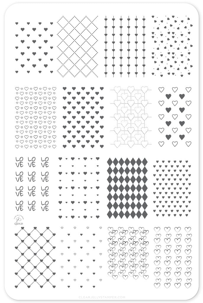Wallpaper - LOVE! (CjSV-21) -  Clear Jelly Stamping Plate