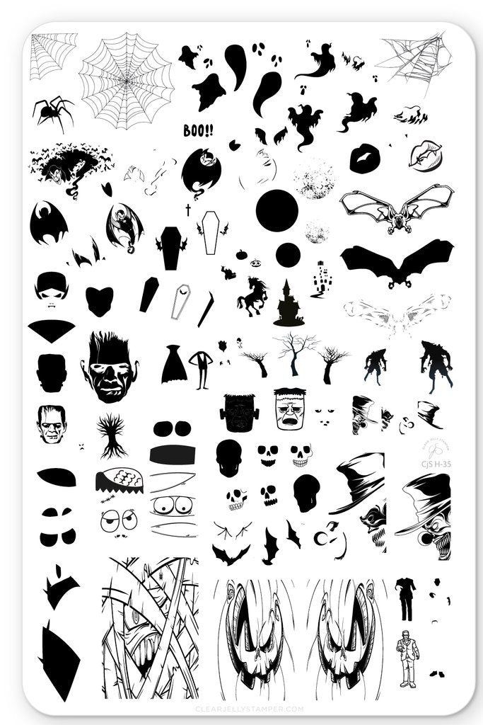 Frank-N-Friends (CjS-H-35) - Clear Jelly Stamping Plate