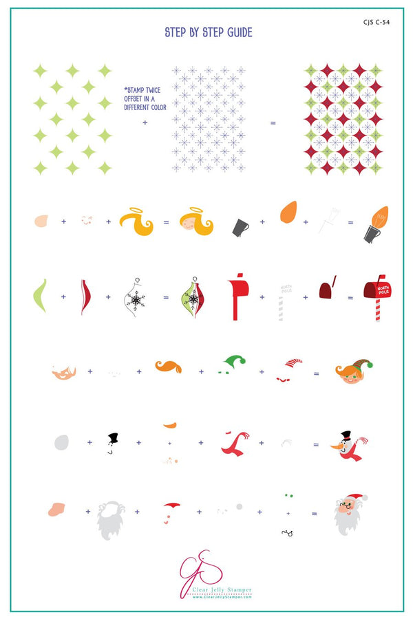 Whimsical Christmas (CjS-C-54)  - Clear Jelly Stamping Plate
