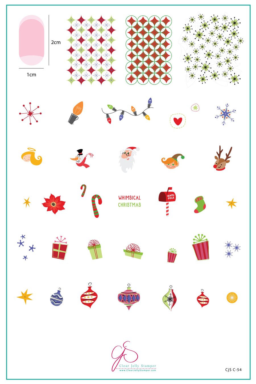 Whimsical Christmas (CjS-C-54)  - Clear Jelly Stamping Plate Main image