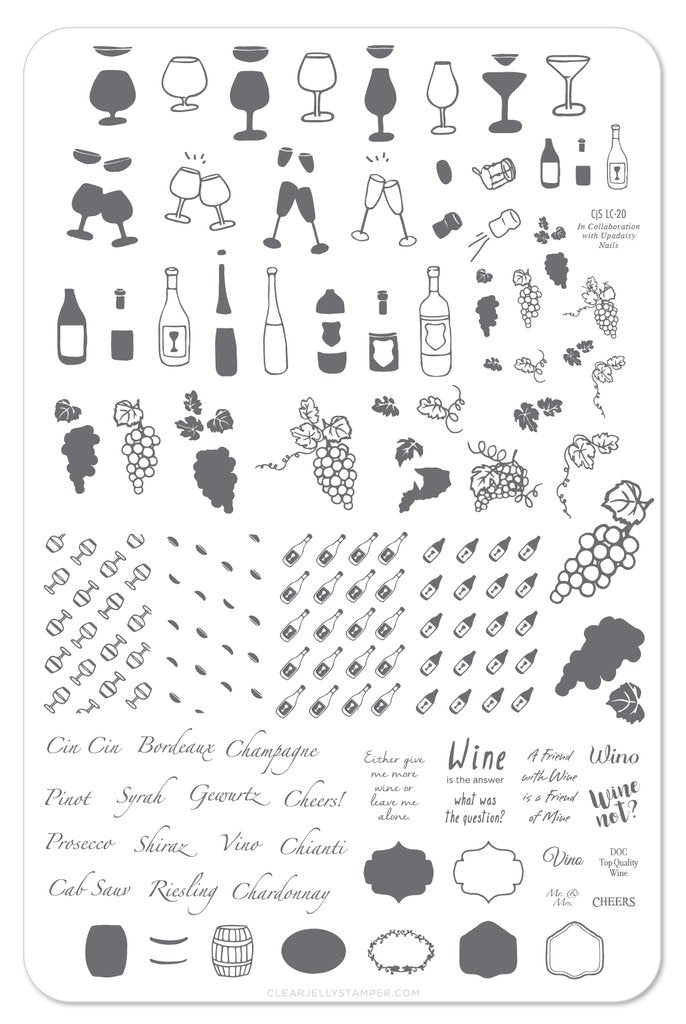 A Friend With Wine (LC-20) -  Clear Jelly Stamping Plate Secondary image