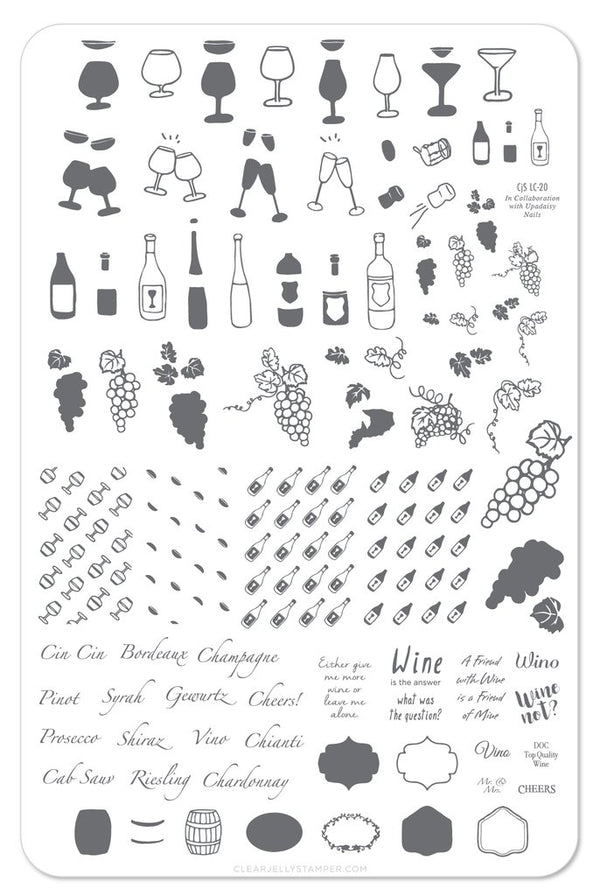 A Friend With Wine (LC-20) -  Clear Jelly Stamping Plate