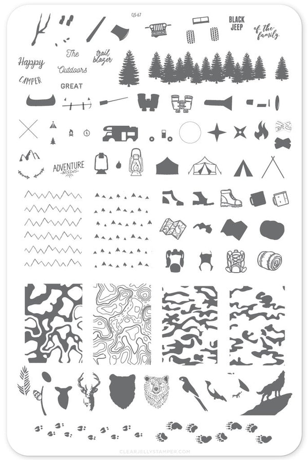 Adventure Begins (CJS-67) -  Clear Jelly Stamping Plate