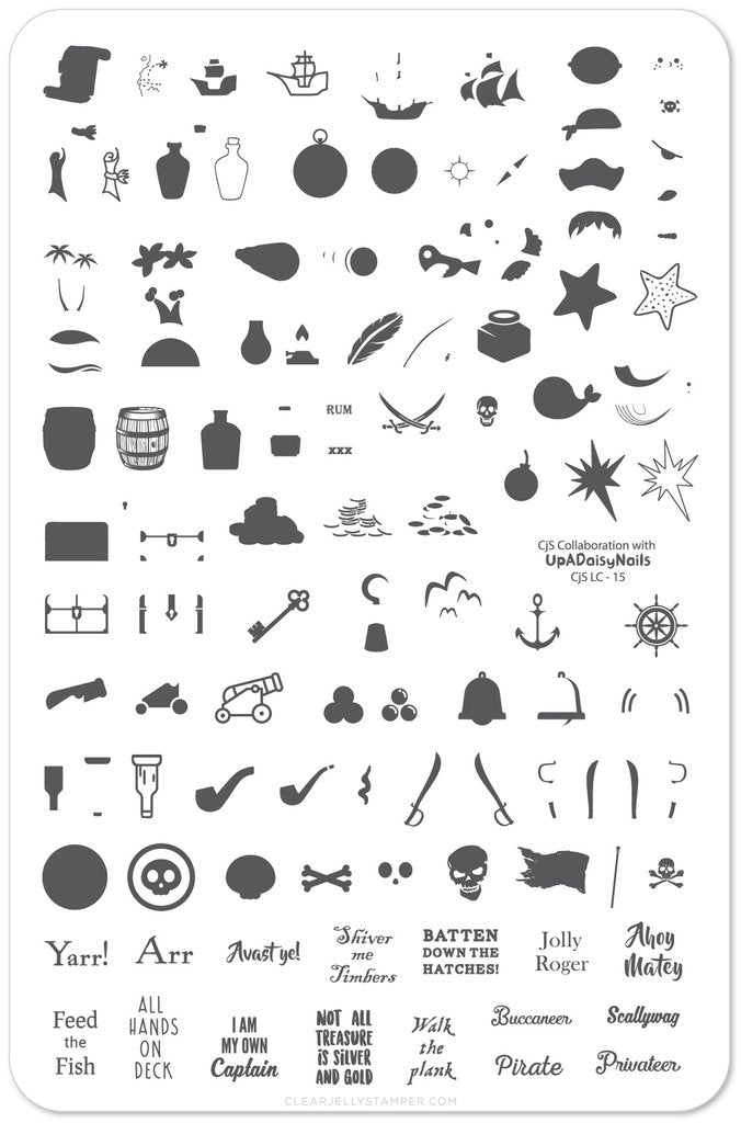 Ahoy Matey (CJS LC-15)  -  Clear Jelly Stamping Plate