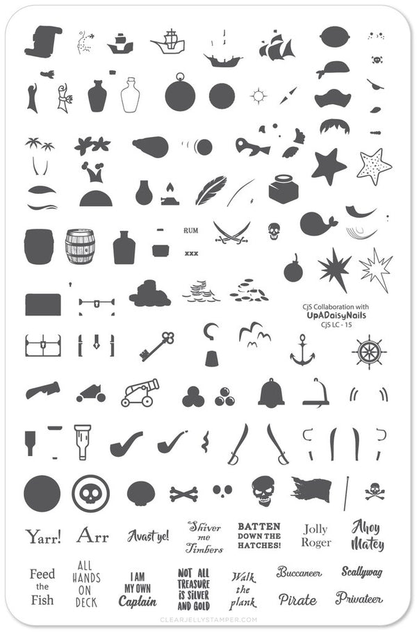 Ahoy Matey (CJS LC-15)  -  Clear Jelly Stamping Plate