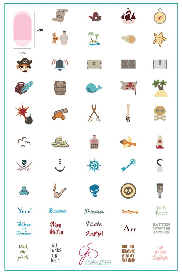 Ahoy Matey (CJS LC-15)  -  Clear Jelly Stamping Plate