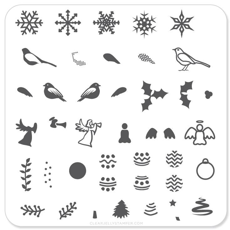 Angelic Christmas Wonderland (CjS-C09) - CJS Small Stamping Plate Main image
