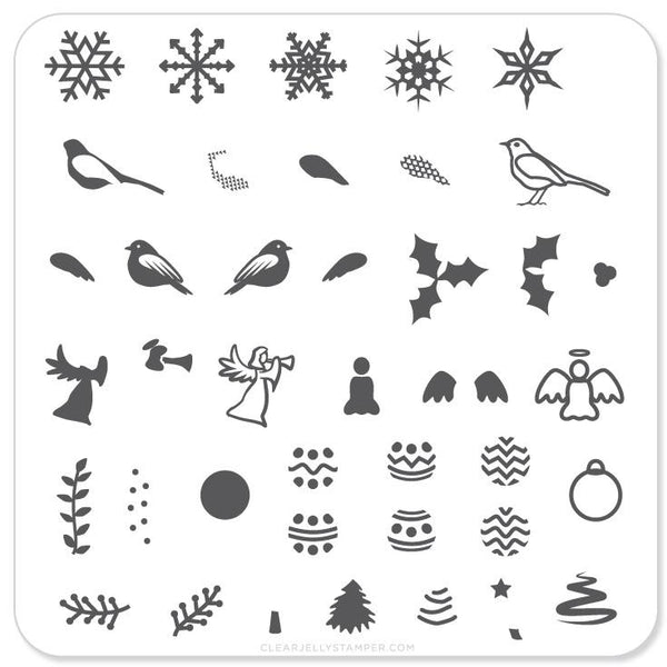 Angelic Christmas Wonderland (CjS-C09) - CJS Small Stamping Plate