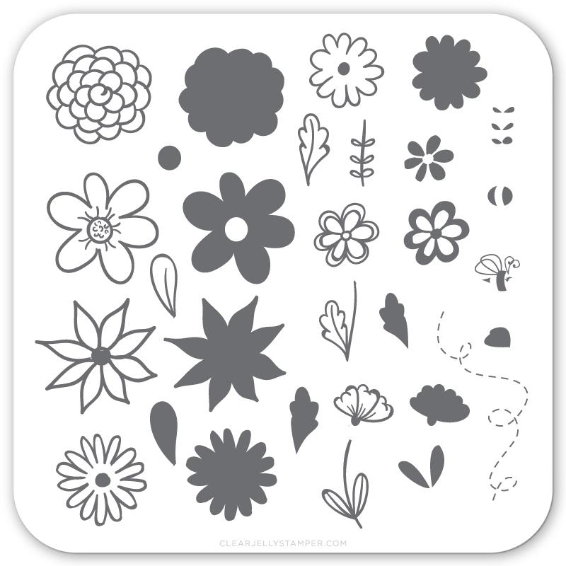Petals on Point (CjS-65) - CJS Small Stamping Plate Secondary image
