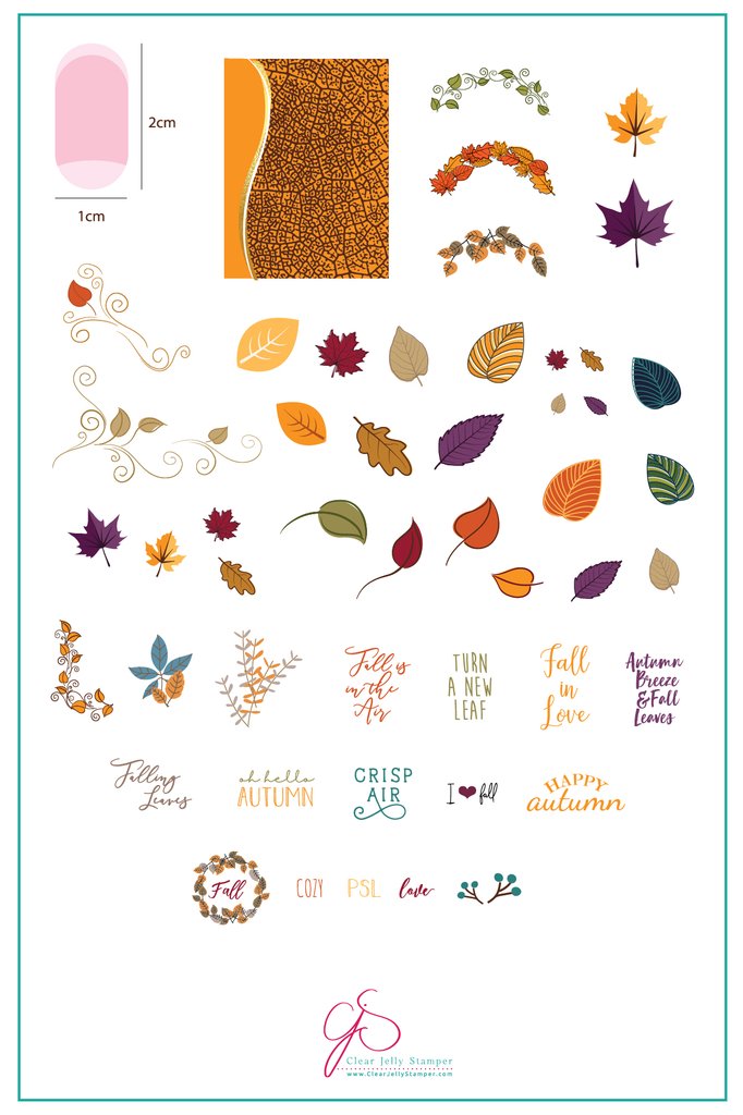 Forever Autumn (CjS-86) - Clear Jelly Stamping Plate Main image
