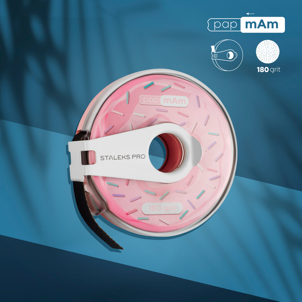 180 Grit SLIDE ON papMam Nail File Refill Roll in Plastic Case - Up to 80 Files!  ATC-180 Main image