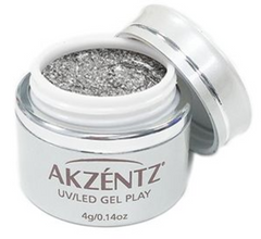 White Gold Leaf Glitz Glitter Gel - Akzentz Gel Play UV/LED