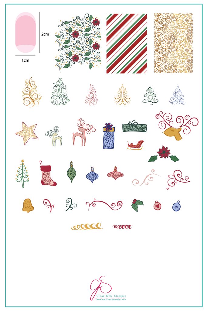 Baubles & Bells (CjS C-21)  - Clear Jelly Stamping Plate
