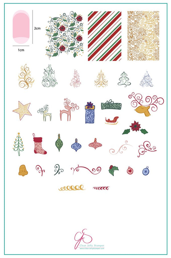 Baubles & Bells (CjS C-21)  - Clear Jelly Stamping Plate