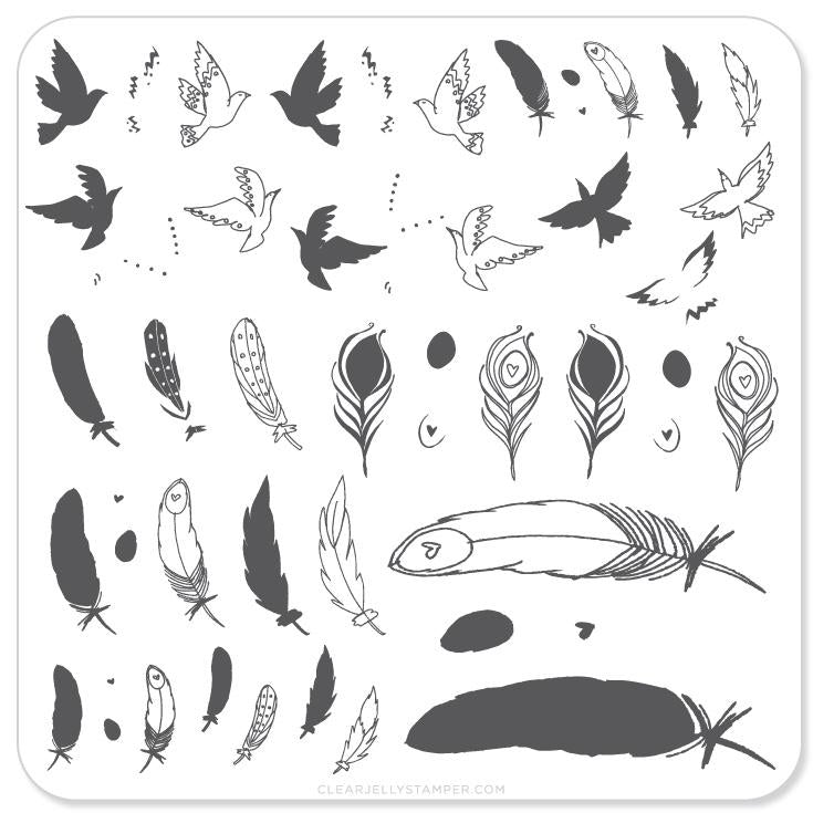 Birds of a Feather (CjS-31) - CJS Small Stamping Plate Main image