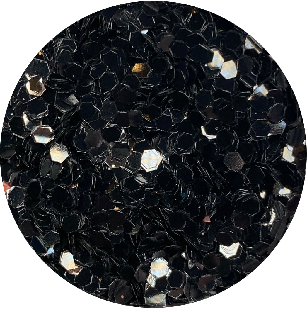 Black Hex Confetti Glitter Main image