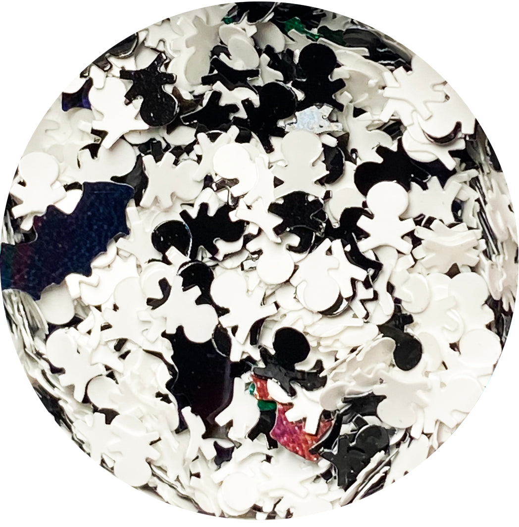 Black and White Skulls Confetti Glitter Main image