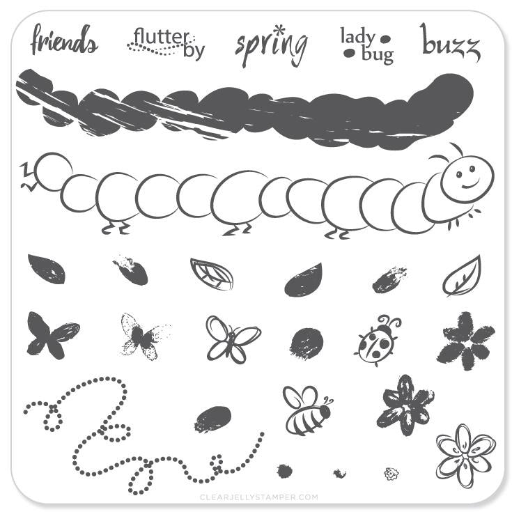 Baby Bugs and Bees (CjS-10) - CJS Small Stamping Plate Secondary image