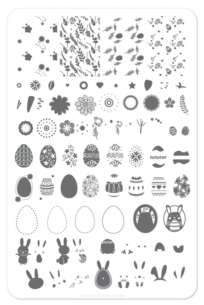 Bunny Kinz (CjSH-11)  - Clear Jelly Stamping Plate Main image