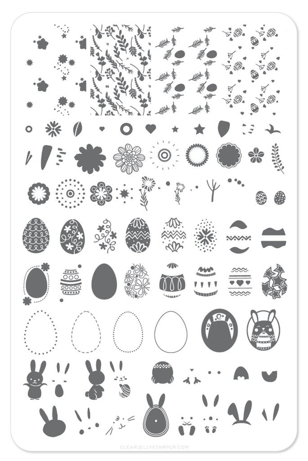Bunny Kinz (CjSH-11)  - Clear Jelly Stamping Plate