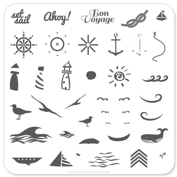 By the Sea (CjS-6) - CJS Small Stamping Plate