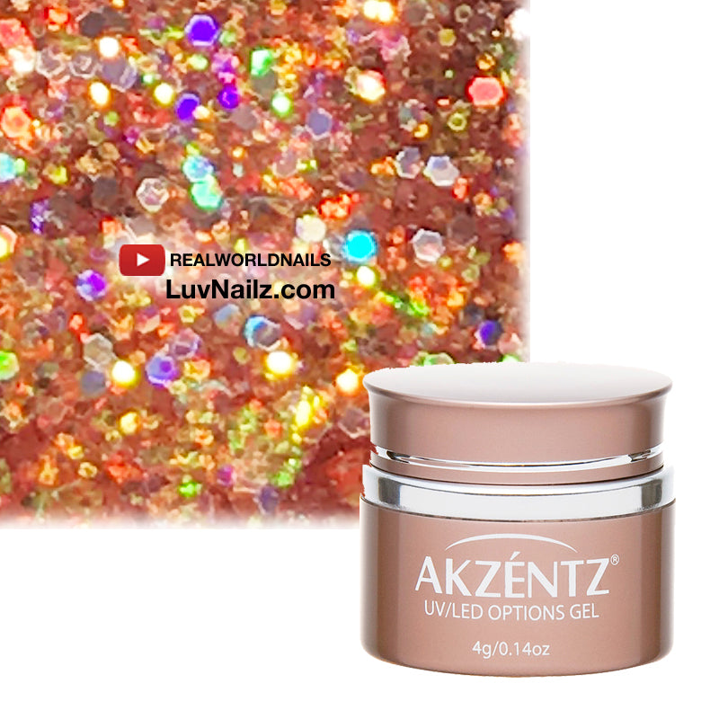 Aurora Apricot Glitter Gel - Options UV/LED Secondary image
