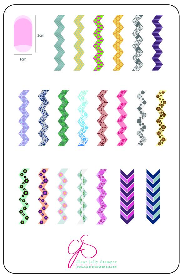 Chantel's Chevrons (CjS LC-36)   - Clear Jelly Stamping Plate Main image