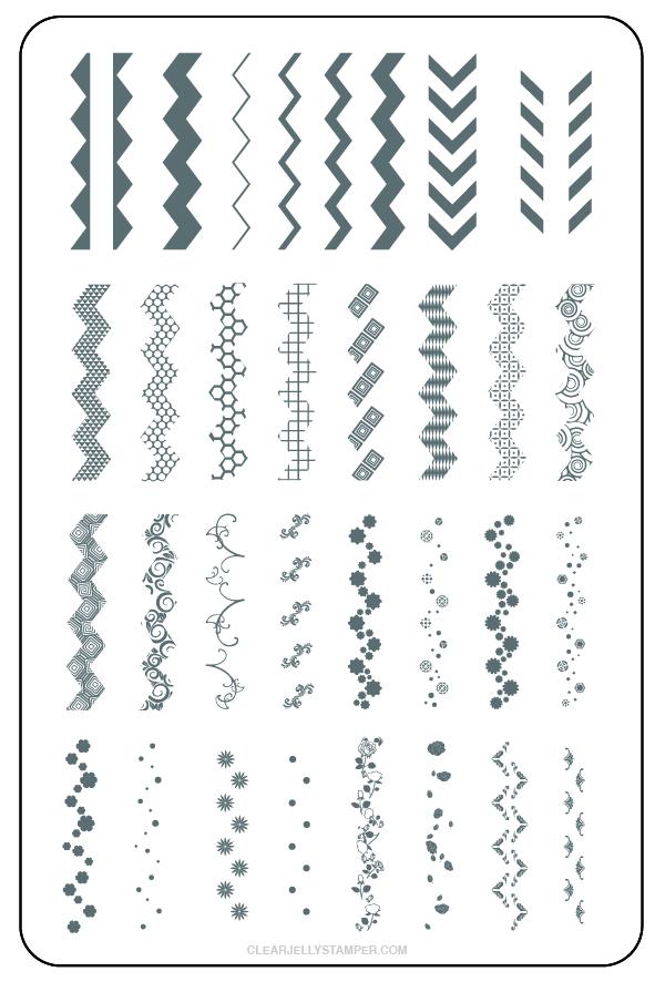 Chantel's Chevrons (CjS LC-36)   - Clear Jelly Stamping Plate