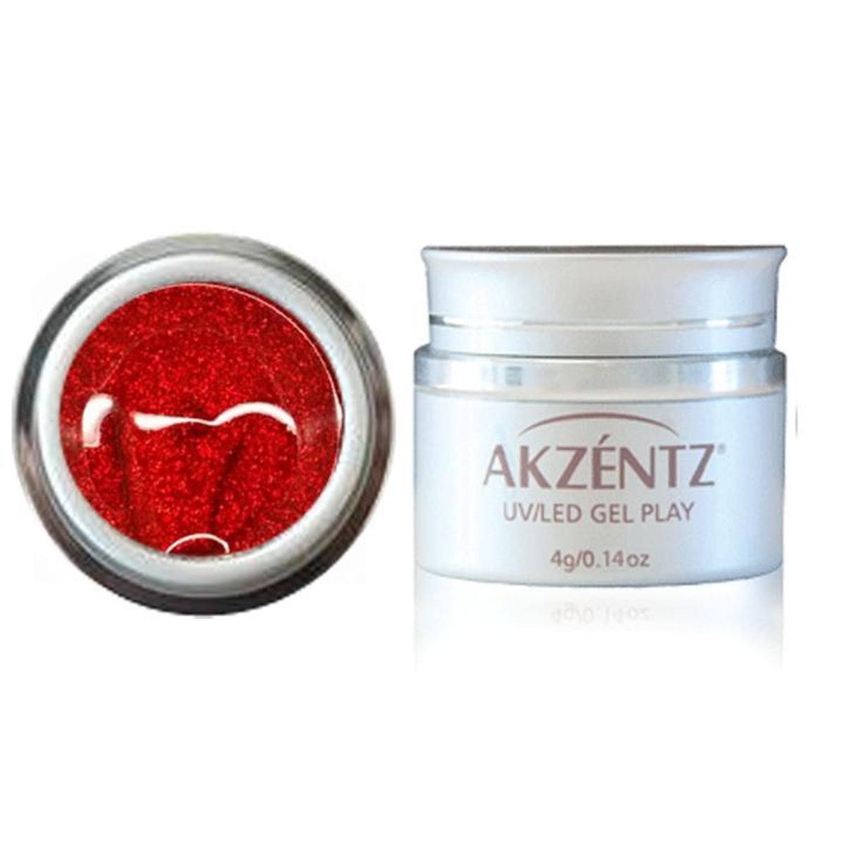 Glitter Cherry Red - Akzentz Gel Play UV/LED