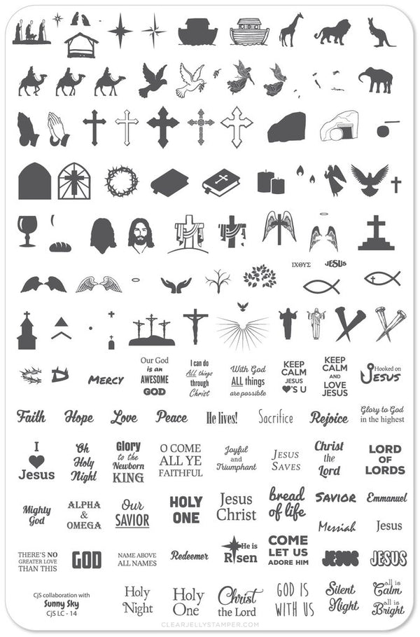 Hooked on Jesus! (CjSLC-14)  - Clear Jelly Stamping Plate