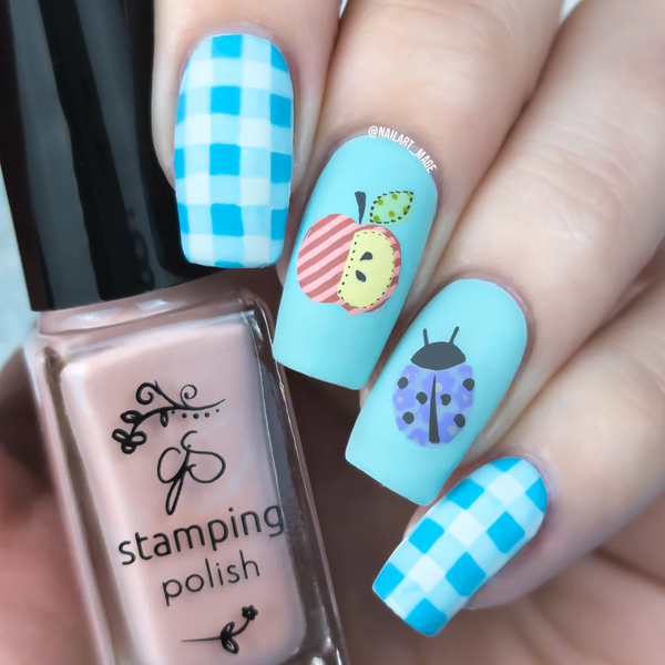 Patterned Spring ONE (CjS-285)  Steel Nail Art Stamping Plate